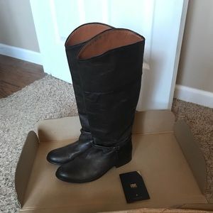 Frye distressed riding boots